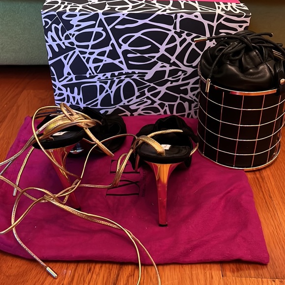 Perfect party set: DV gladiator high heel sandals + zara bucket bag - Picture 4 of 11